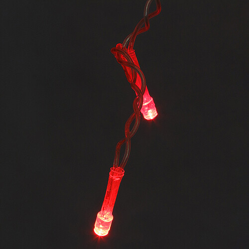 Гирлянда для дома Сосульки 3*0.4 м, 120 красных LED ламп, прозрачный ПВХ, соединяемая Царь Елка