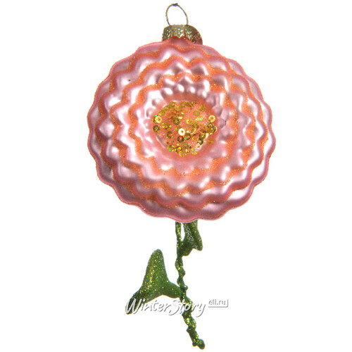 Стеклянная елочная игрушка Цветок - Нежная Маргаритка 13 см, подвеска Kaemingk
