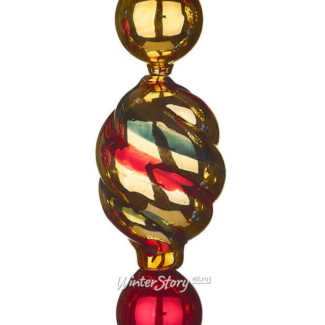 Набор стеклянных елочных игрушек Vintage Christmas: Color Sparks 15 см, 3 шт Kaemingk (Кейминг)