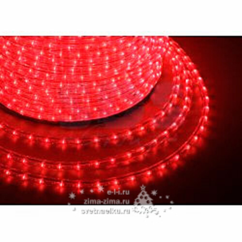 Дюралайт светодиодный трехжильный 13 мм, 100 м, красные LED лампы Neon-Night