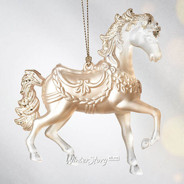 Елочная игрушка Лошадка Златогривая 12 см, подвеска Forest Market