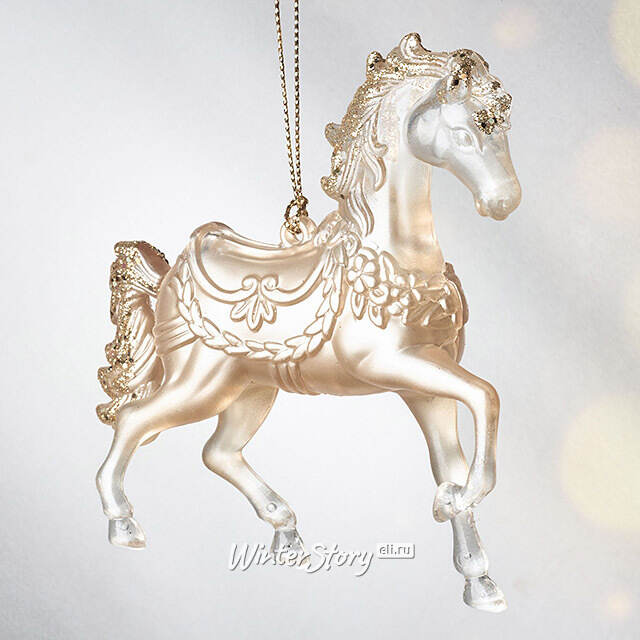 Елочная игрушка Лошадка Златогривая 12 см, подвеска Forest Market