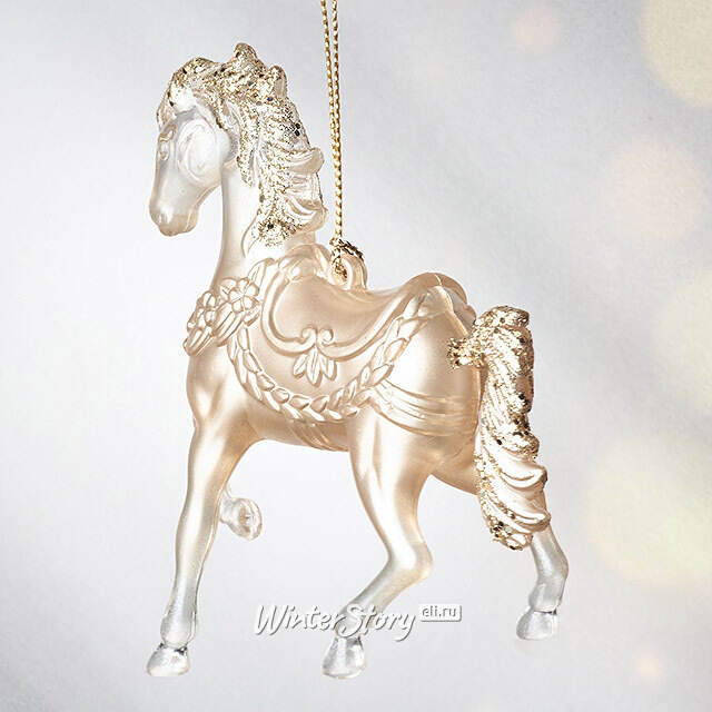 Елочная игрушка Лошадка Златогривая 12 см, подвеска Forest Market