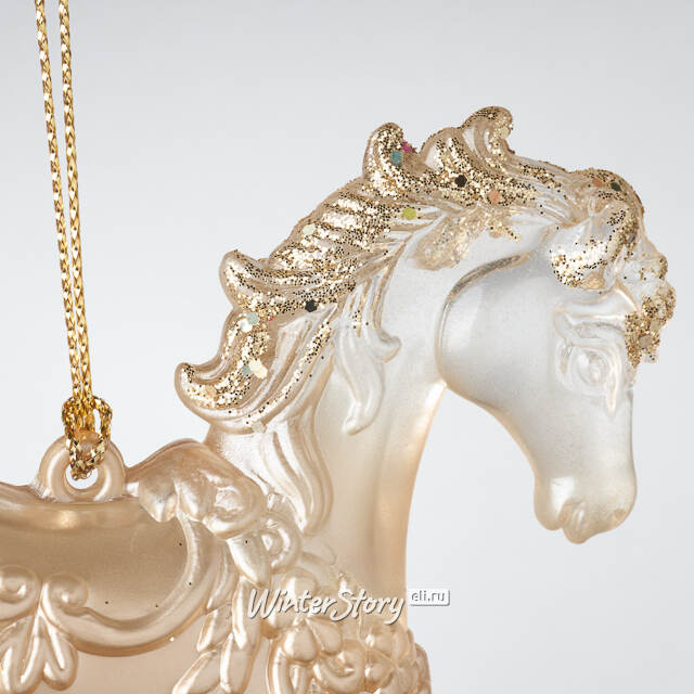 Елочная игрушка Лошадка Златогривая 12 см, подвеска Forest Market