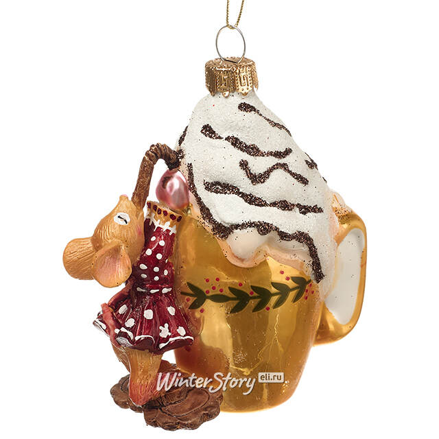 Елочная игрушка Сладкая Жизнь Мышки Милы 11 см, подвеска, стекло Winter Deco