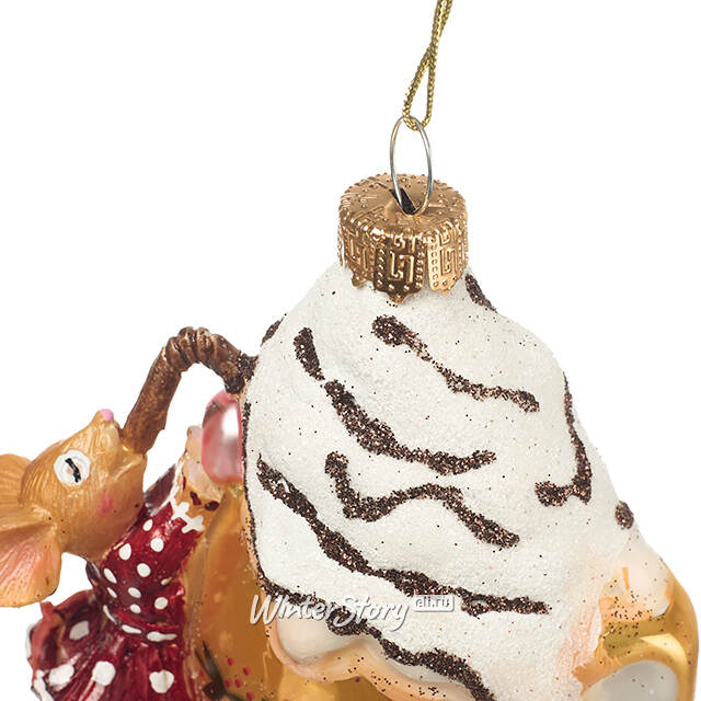 Елочная игрушка Сладкая Жизнь Мышки Милы 11 см, подвеска, стекло Winter Deco