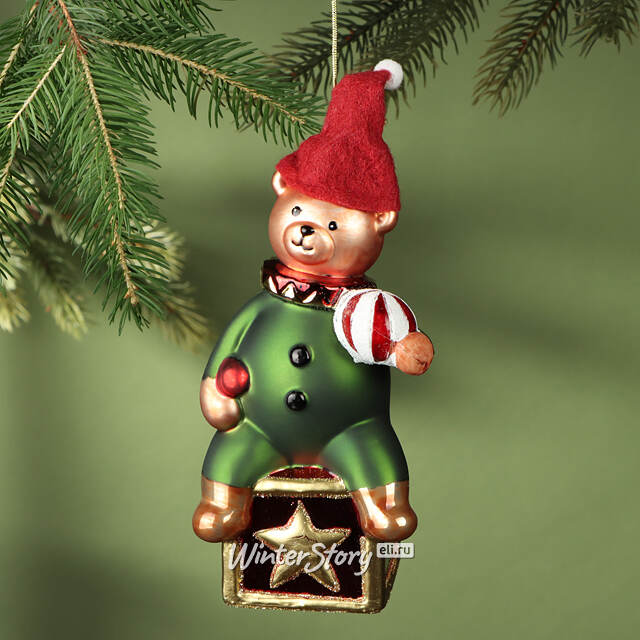 Елочная игрушка Мишка - Christmas Holidays 17 см в подарочной коробке, стекло Winter Deco