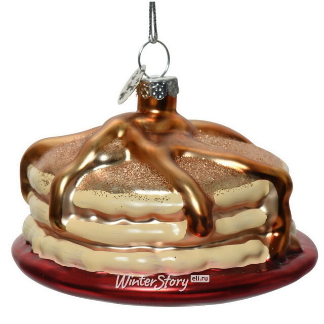 Стеклянная елочная игрушка Sunday Pancakes 9 см, подвеска Kaemingk (Кейминг)