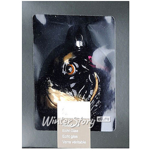 Елочная игрушка Собачка - Спаниель Черный 9 см, стекло, подвеска Kaemingk