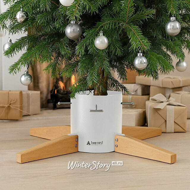 Подставка для елки 63*18 см, высотой до 3 м, диаметр ствола до 12 см, белая Tree Nest