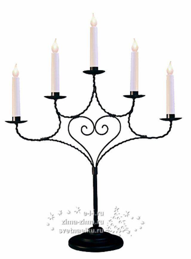 Подсвечник Heartly, 60х45 см, 5 LED ламп, черный Star Trading