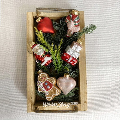 Набор стеклянных елочных игрушек Christmas Mood: Romantic 5-8 см, 16 шт Kaemingk