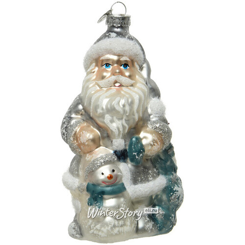 Стеклянная елочная игрушка Дед Мороз - Arctic Tale 13 см, подвеска Kaemingk