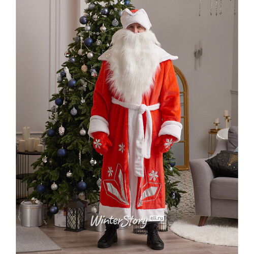 Взрослый карнавальный костюм Дед Мороз Люкс, 52-54 размер Бока С