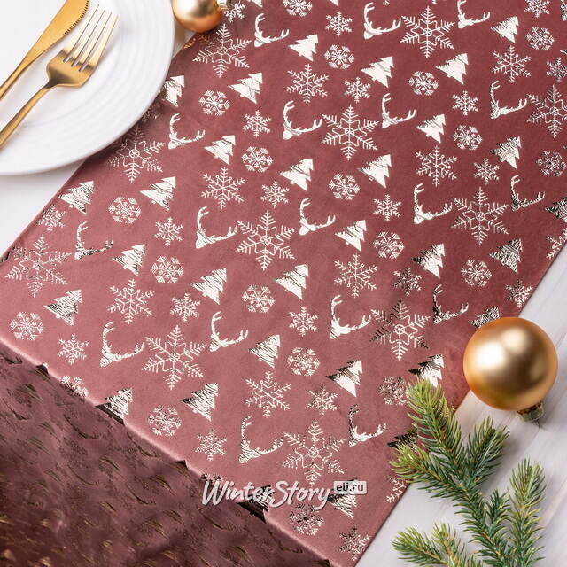 Новогодняя дорожка Rosantico - Зимний Лес 270*28 см Due Esse Christmas (Ду Эссе Кристмас)