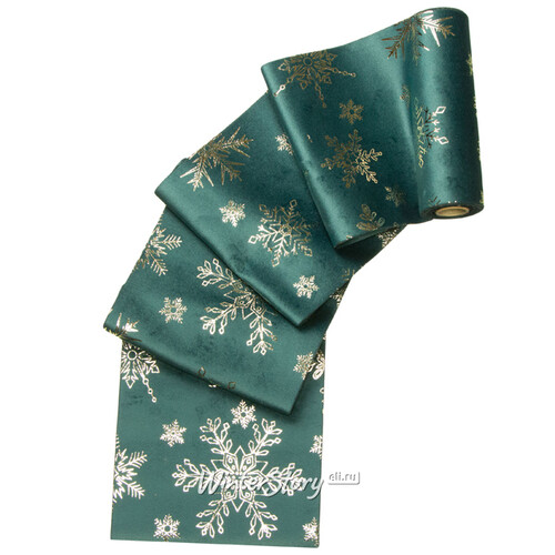 Декоративная лента Bosque Verde: Снежинки 270*15 см Due Esse Christmas