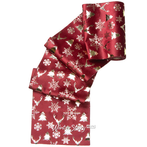 Декоративная лента Vellure Rosso: Снежный Лес 270*15 см Due Esse Christmas