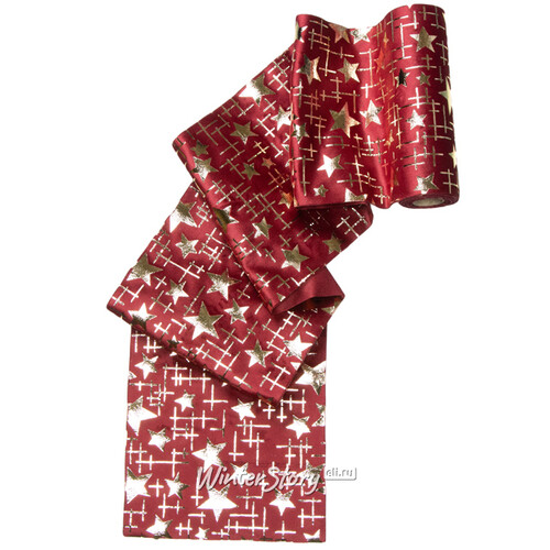 Декоративная лента Vellure Rosso: Звёздочки 270*15 см Due Esse Christmas
