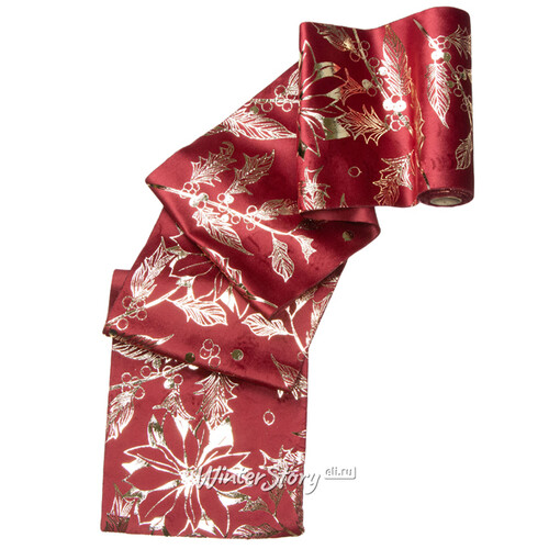 Декоративная лента Vellure Rosso: Остролист 270*15 см Due Esse Christmas