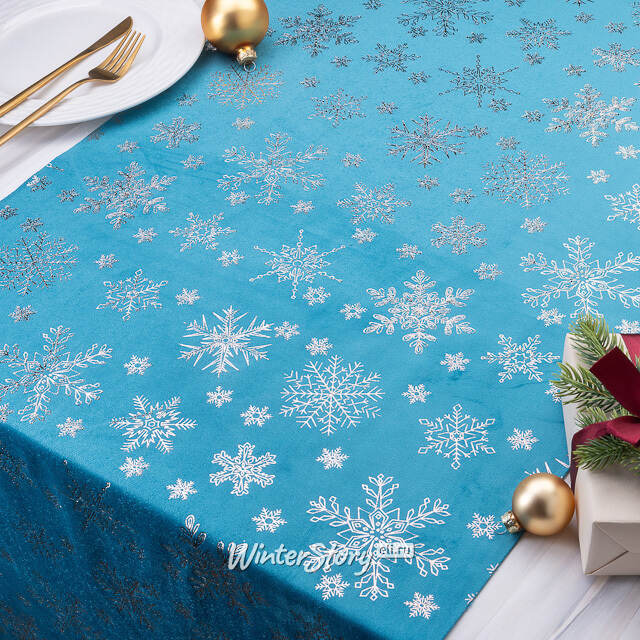Новогодняя дорожка Via Celeste - Снежинки 270*48 см Due Esse Christmas (Ду Эссе Кристмас)