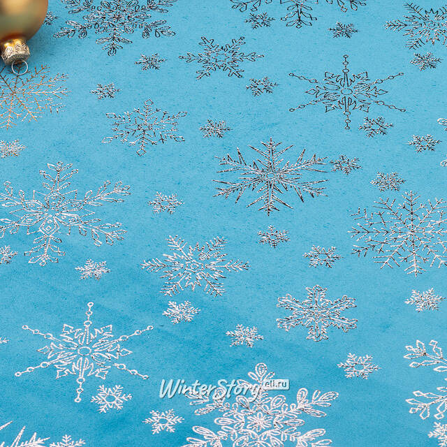 Новогодняя дорожка Via Celeste - Снежинки 270*48 см Due Esse Christmas (Ду Эссе Кристмас)