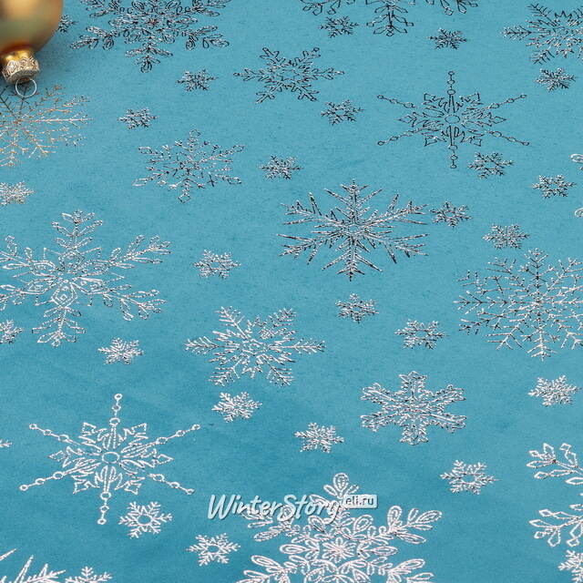 Новогодняя дорожка Via Celeste - Снежинки 270*48 см Due Esse Christmas (Ду Эссе Кристмас)