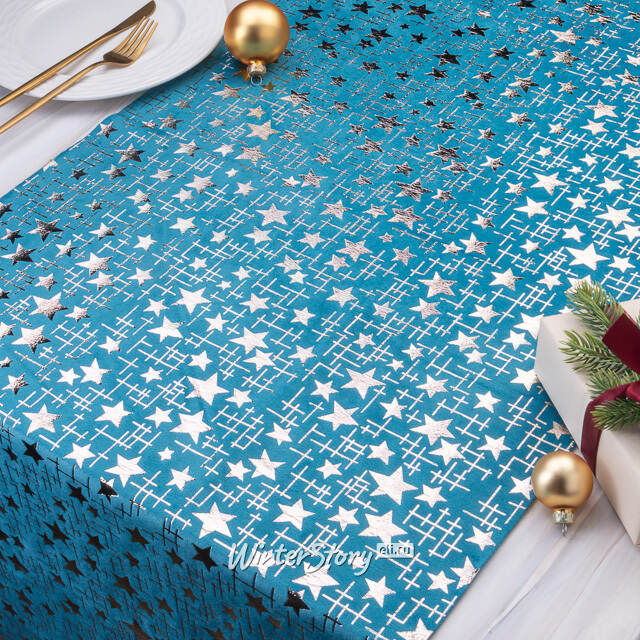 Новогодняя дорожка Via Celeste - Звёздочки 270*48 см Due Esse Christmas (Ду Эссе Кристмас)