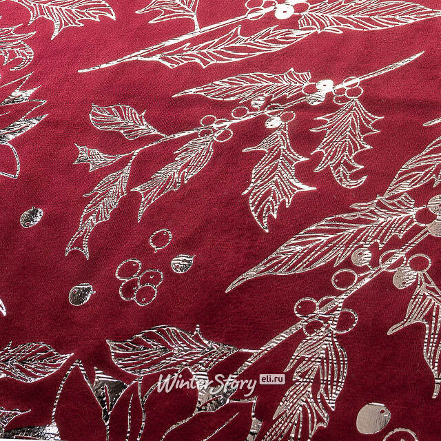 Новогодняя дорожка Vellure Rosso - Остролист 270*48 см Due Esse Christmas (Ду Эссе Кристмас)