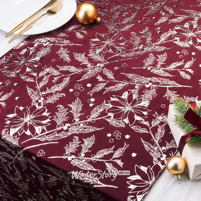 Новогодняя дорожка Granada - Остролист 270*48 см Due Esse Christmas