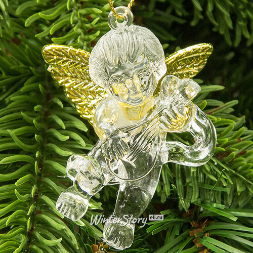 Елочная игрушка Ангел с Золотыми Крылышками 7 см, подвеска Holiday Classics