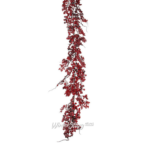 Гирлянда 180 см с красными заснеженными ягодами Edelman