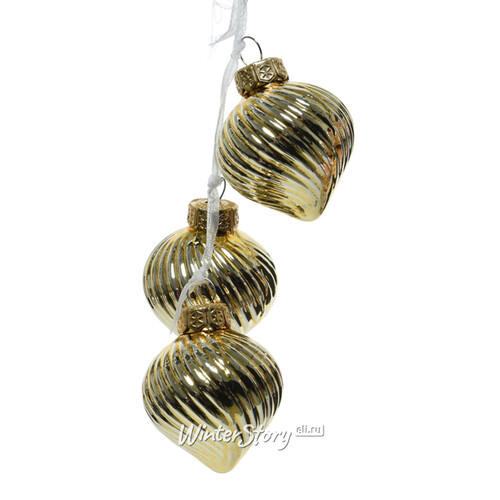 Гроздь елочных шаров D'Orsay 10 см золото, подвеска Kaemingk