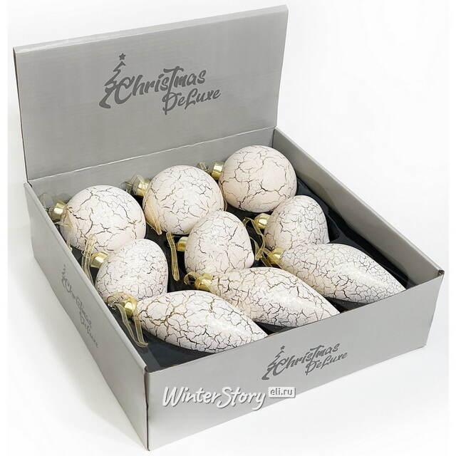 Набор стеклянных игрушек Ceres Framme 8-12 см, 9 шт Christmas Deluxe