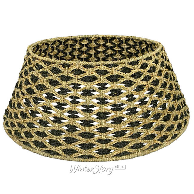 Плетеная корзина для елки Black Jute - Artisan Weave 87*29 см, складная Christmas Deluxe