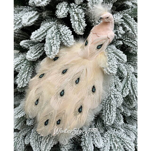 Декоративная фигура Павлин Morganite - Peacock Oasis 29 см, клипса Christmas Deluxe