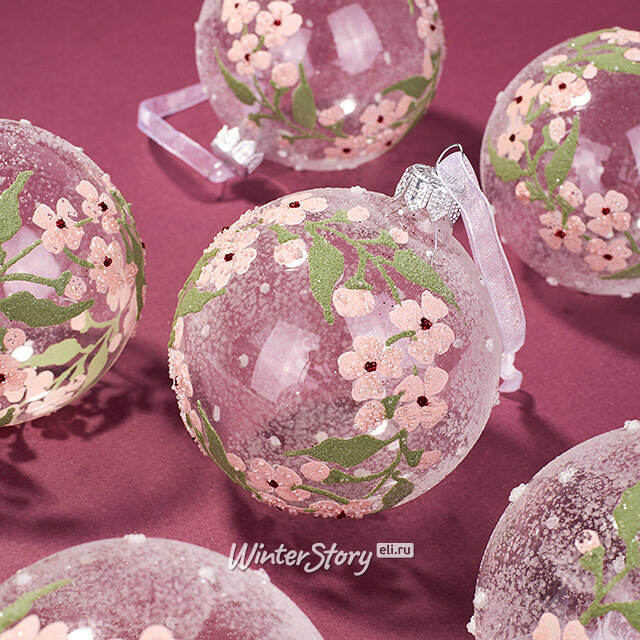 Набор стеклянных шаров Giardino delle Rose 8 см, 5 шт, уцененный Kaemingk