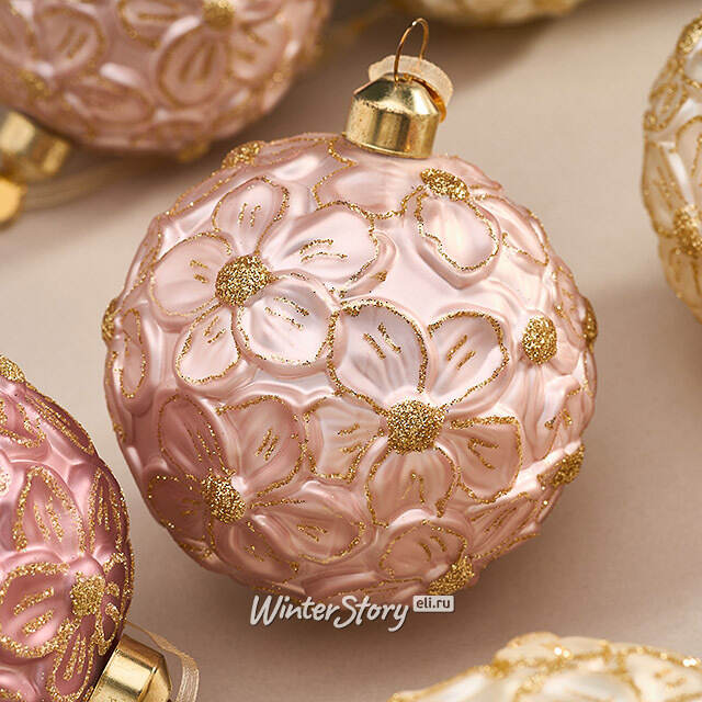 Набор стеклянных шаров Rosolina - Flower Meadow 8 см, 9 шт Christmas Deluxe