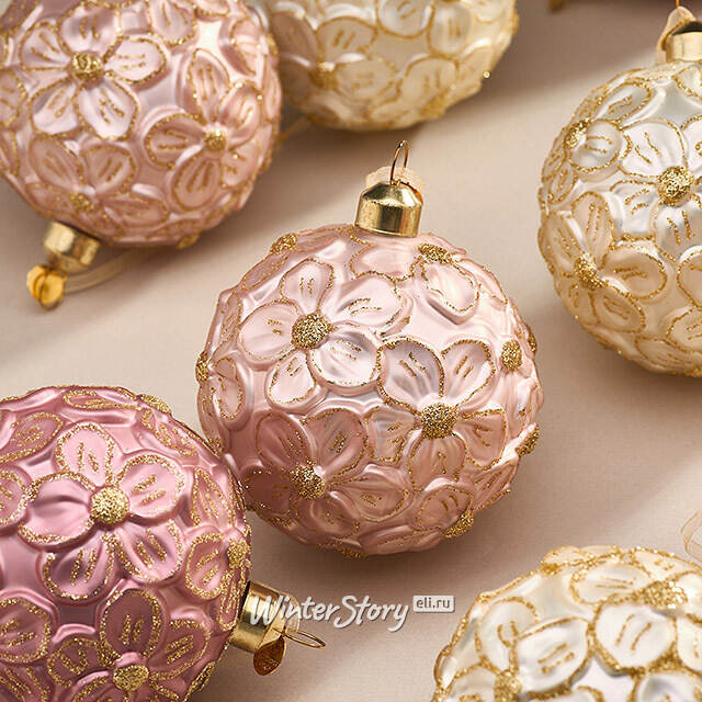 Набор стеклянных шаров Rosolina - Flower Meadow 8 см, 9 шт Christmas Deluxe