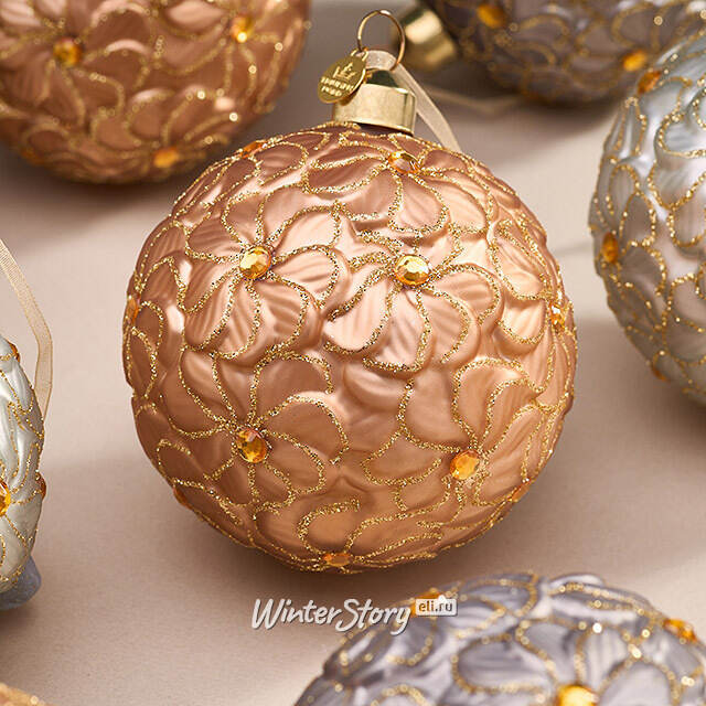 Набор стеклянных шаров Rosolina - Flower Fantasy 8 см, 9 шт Christmas Deluxe