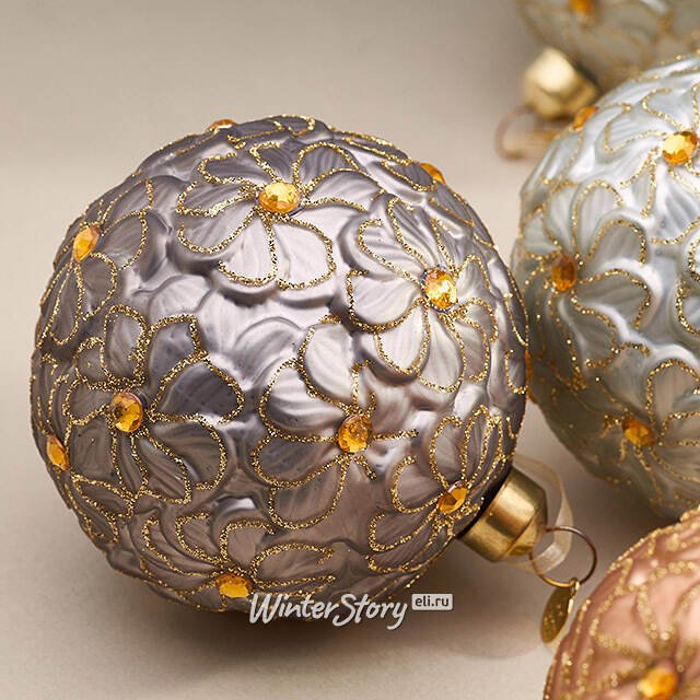 Набор стеклянных шаров Rosolina - Flower Fantasy 8 см, 9 шт Christmas Deluxe