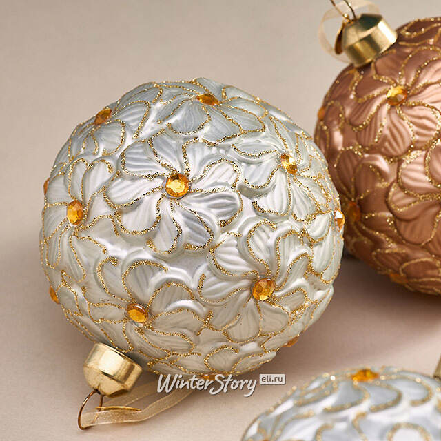 Набор стеклянных шаров Rosolina - Flower Fantasy 8 см, 9 шт Christmas Deluxe