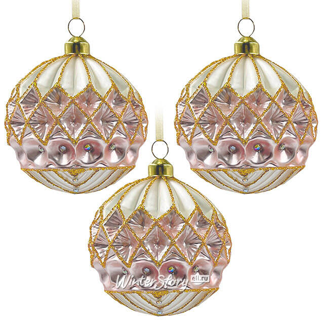 Набор стеклянных шаров Roncade - Rose Gold 8 см, 9 шт Christmas Deluxe