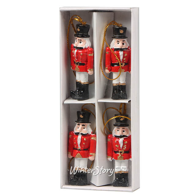 Елочная игрушка Отважный Щелкунчик 6 см, 4 шт Breitner