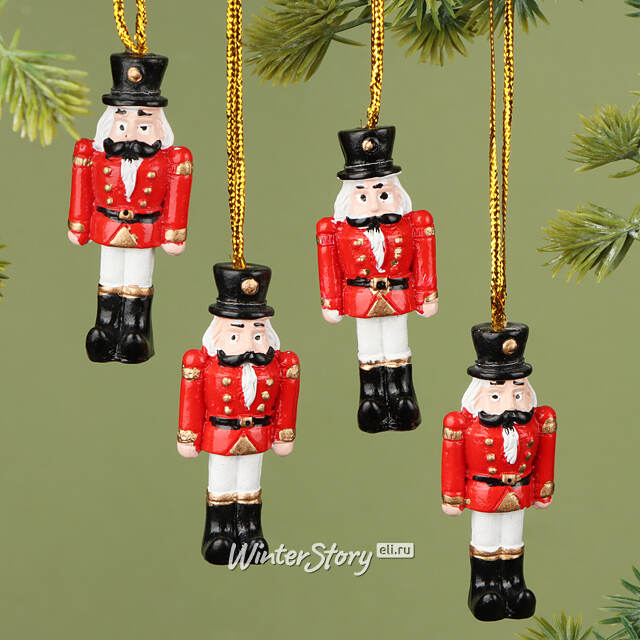 Елочная игрушка Отважный Щелкунчик 6 см, 4 шт Breitner