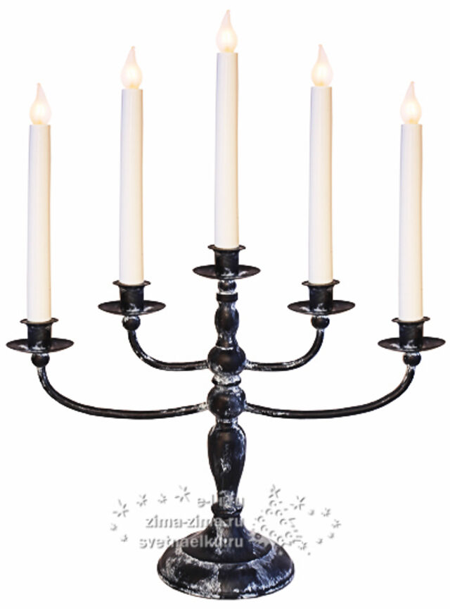 Подсвечник Movitz, 49х34 см, 5 свечей, чёрный мрамор Star Trading