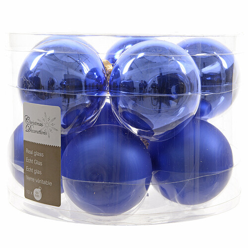 Набор стеклянных шаров 6 см королевский синий mix, 10 шт Kaemingk