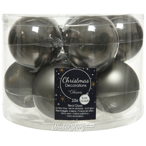 Набор стеклянных шаров 6 см туманный альбион mix, 10 шт Winter Deco