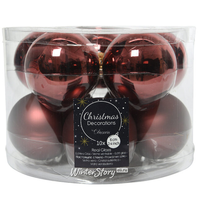 Набор стеклянных шаров 6 см шоколадный трюфель mix, 10 шт Kaemingk