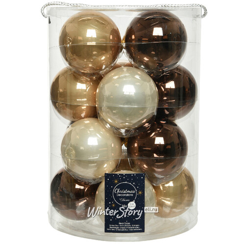 Коллекция стеклянных шаров Роскошь Вероны 8 см, 16 шт Kaemingk