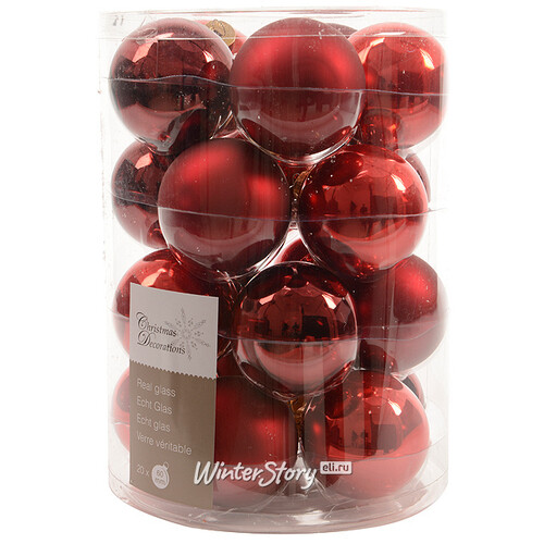 Коллекция стеклянных шаров Гранатовый Коктейль 6 см, 20 шт Kaemingk